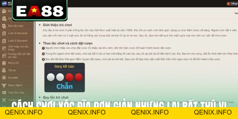 Cách Chơi Xóc Đĩa Ăn Tiền Thật Cực Dễ Dàng Tại EA88 - QENIX