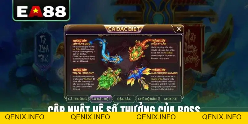 Bắn Cá Ăn Xu Săn Tiền Mặt Từ Jackpot Lên Đến 10M Tại EA88 - QENIX