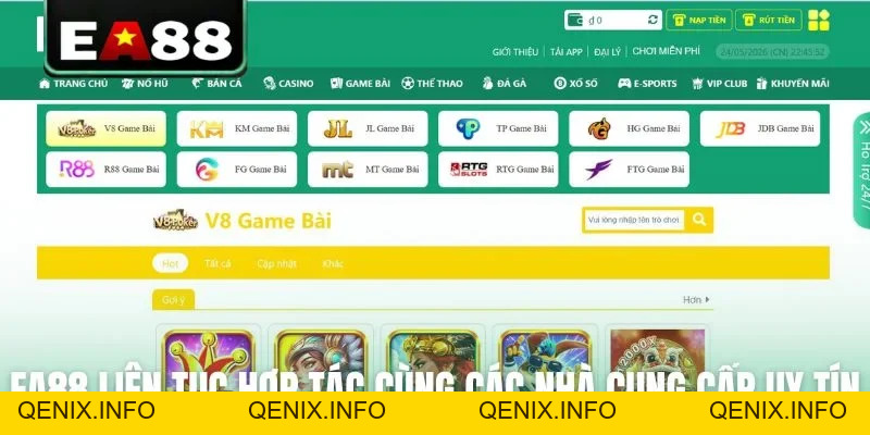 Game Bài EA88 Sở Hữu Kho Trò Chơi Đổi Thưởng Cực Hot - QENIX