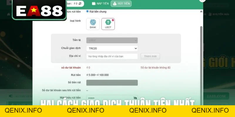 Bật Mí 2 Cách Rút Tiền EA88 Nhanh Chóng Và An Toàn - QENIX