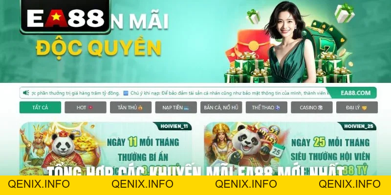 Tổng Hợp Khuyến Mãi EA88 Mới Nhất Dành Cho Thành Viên - QENIX